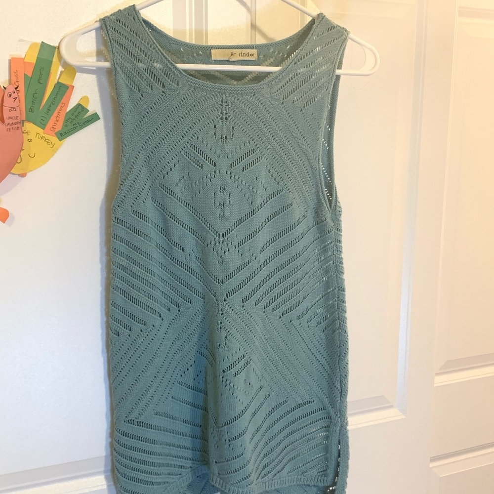 Rewind Blue Sweater Tank Top